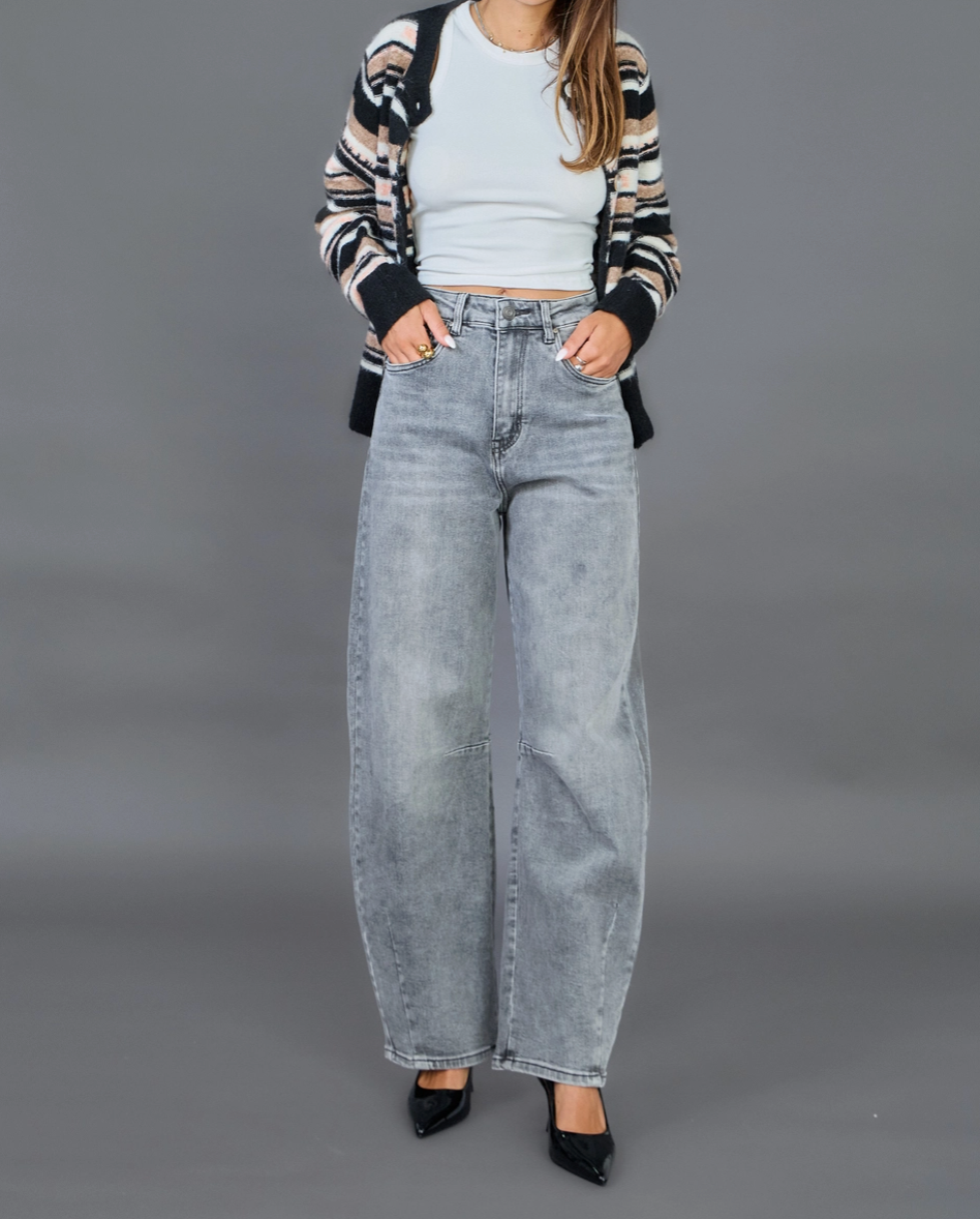 Jeans Femme Barrel Louisa - Taille Haute Coupe Arrondie