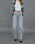 Jeans Femme Barrel Louisa - Taille Haute Coupe Arrondie