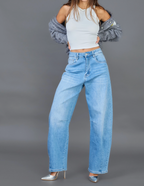 Jeans Femme Barrel Louisa - Taille Haute Coupe Arrondie