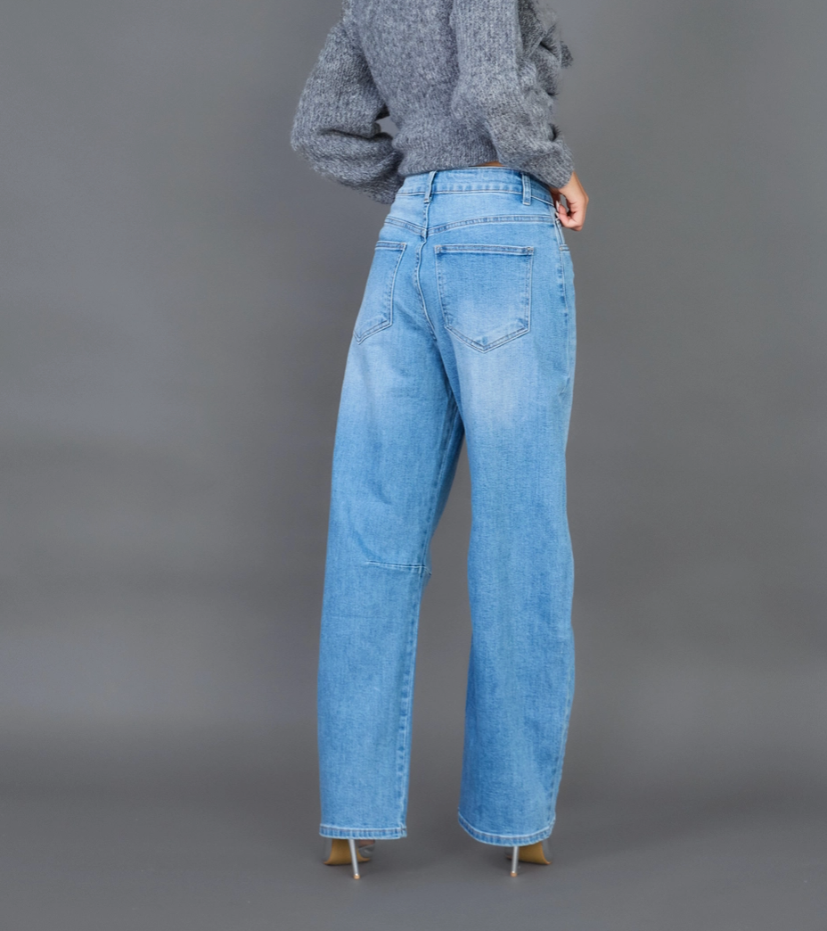 Jeans Femme Barrel Louisa - Taille Haute Coupe Arrondie