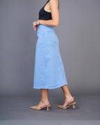 Jupe Longue Jean Femme Fermeture Boutonnée -