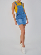 Salopette Jupe Femme Jean Aria - Coupe Slim Délavée