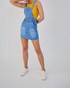 Salopette Jupe Femme Jean Aria - Coupe Slim Délavée - Jupe femme - ANA & LUCY