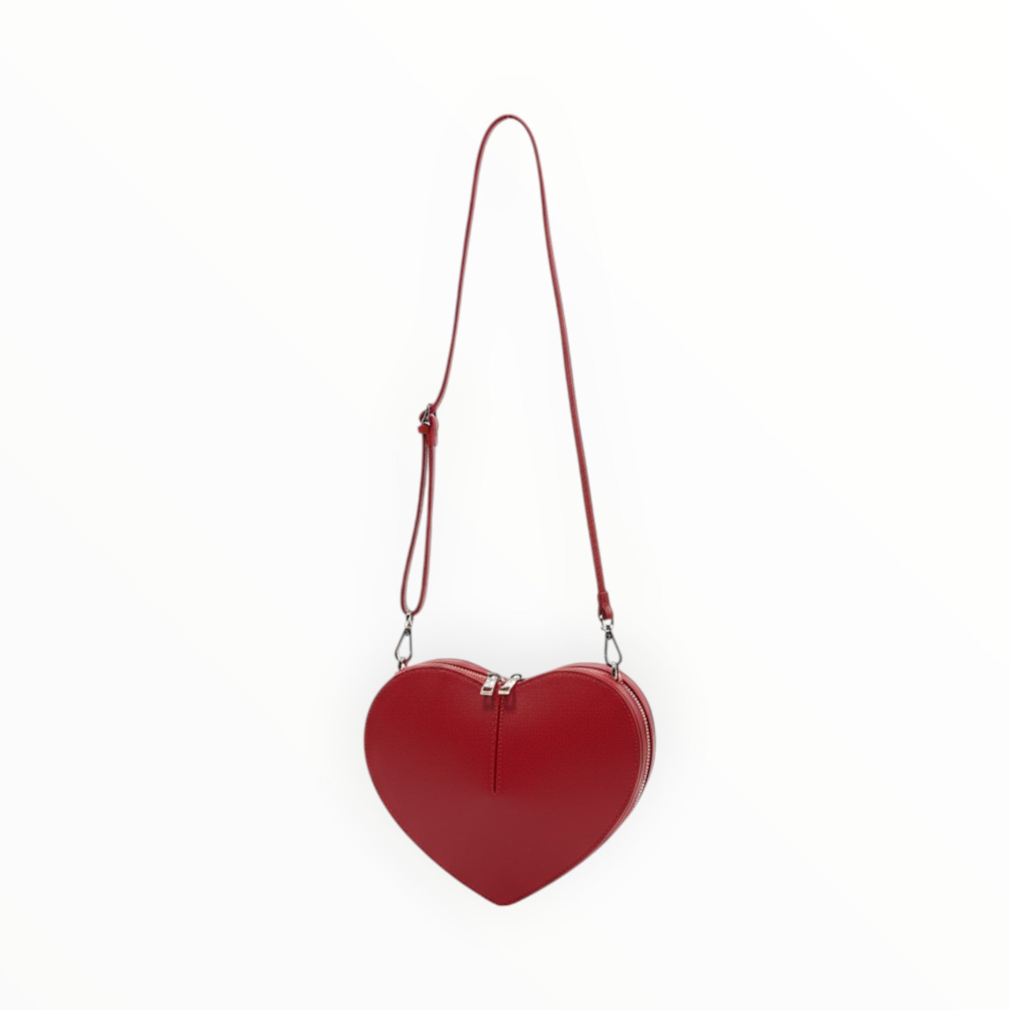 Pochette Cœur en Cuir Lissé LOUISA LEE - Sacs - LOUISA LEE