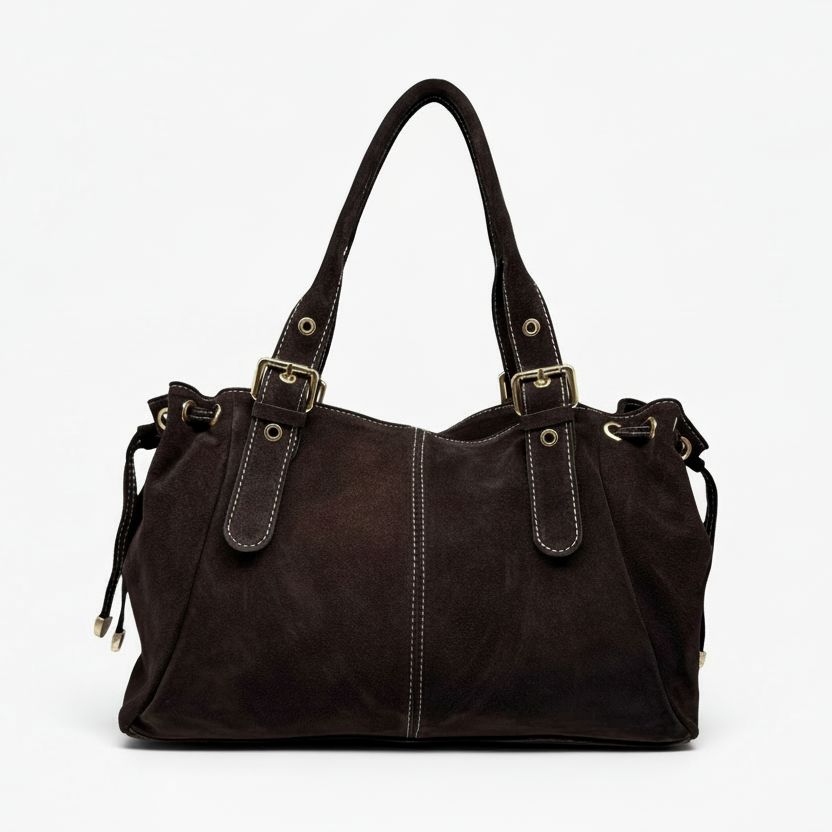 Sac Cuir Suédé à Lacet Large LOUISA LEE