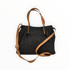Sac à Main Raphia Garni Cuir LOUISA LEE