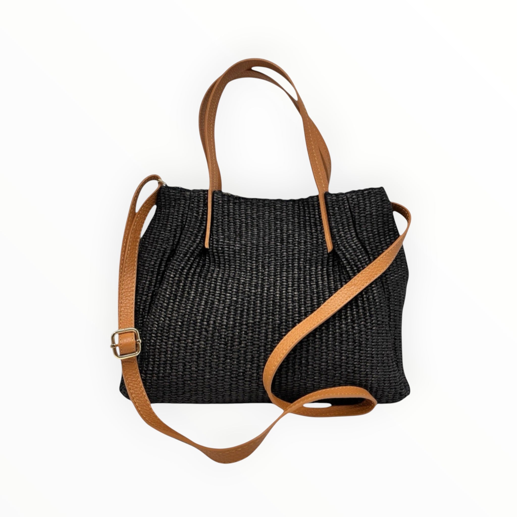 Sac à Main Raphia Garni Cuir LOUISA LEE