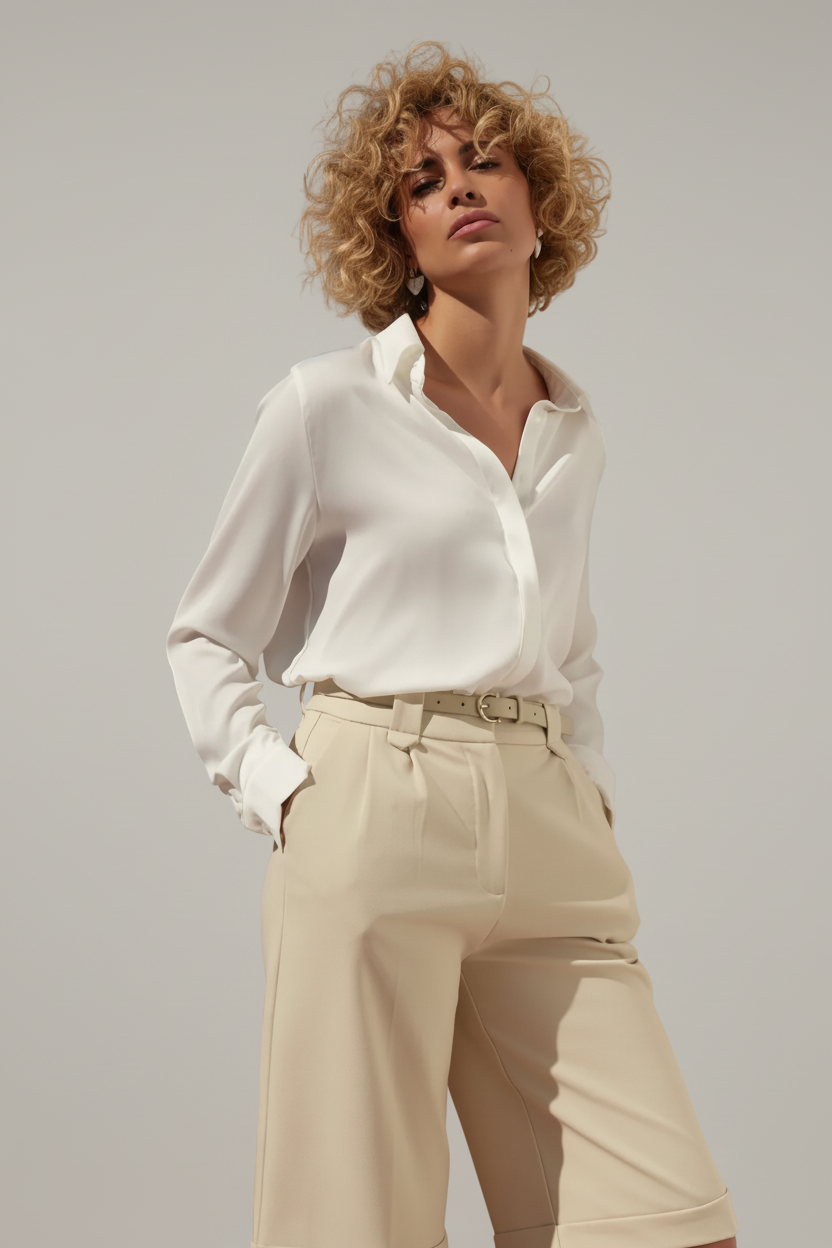 Chemise Satinée Blanche – LULUMARY