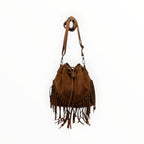 Sac Seau Cuir Suédé Franges Aurélia LOUISA LEE - Sacs - LOUISA LEE