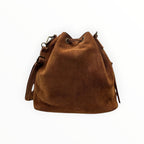 Sac Seau Cuir Suédé Franges Aurélia LOUISA LEE - Sacs - LOUISA LEE