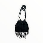 Sac Seau Cuir Suédé Franges Aurélia LOUISA LEE - Sacs - LOUISA LEE