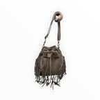 Sac Seau Cuir Suédé Franges Aurélia LOUISA LEE - Sacs - LOUISA LEE