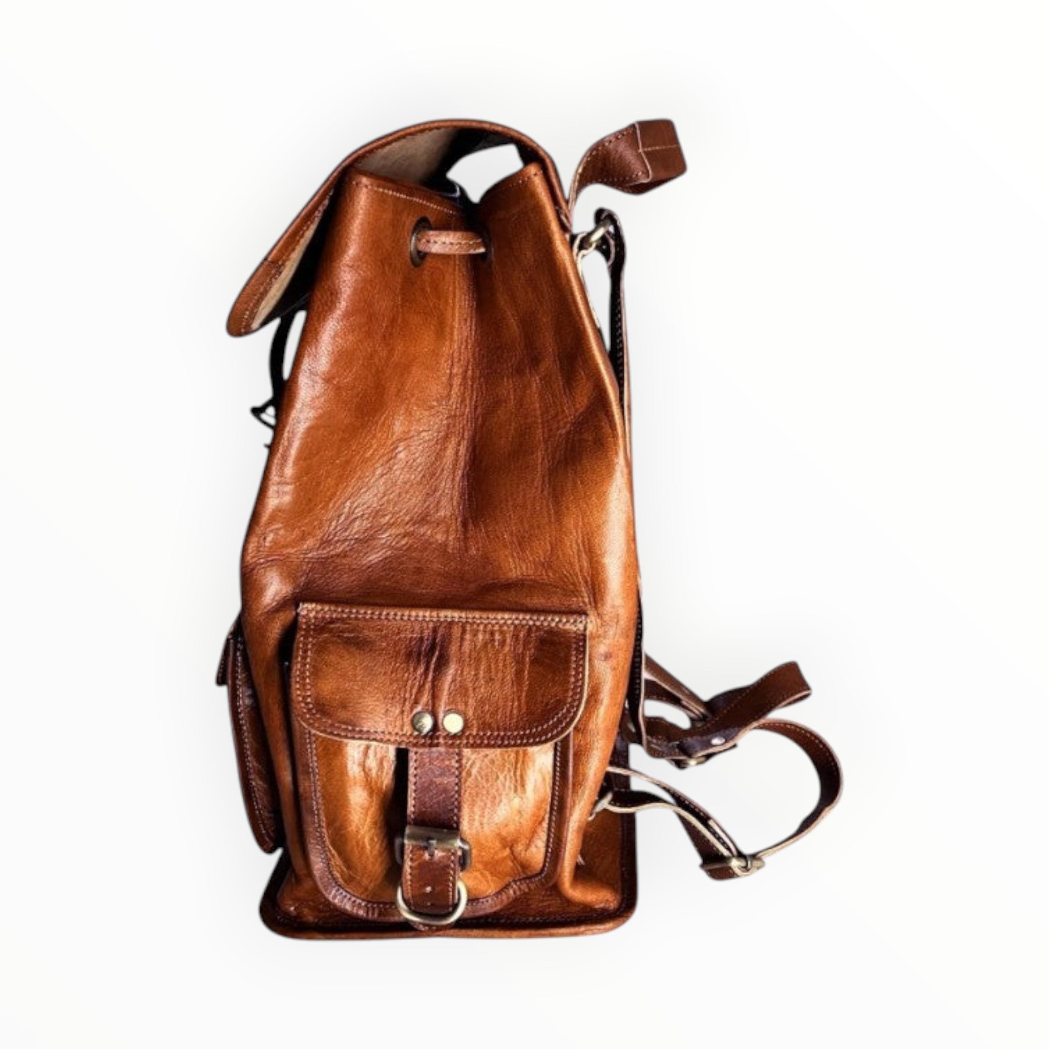 Sac à dos cuir de chèvre JEAN style vintage LOUISA LEE - Sacs - LOUISA LEE