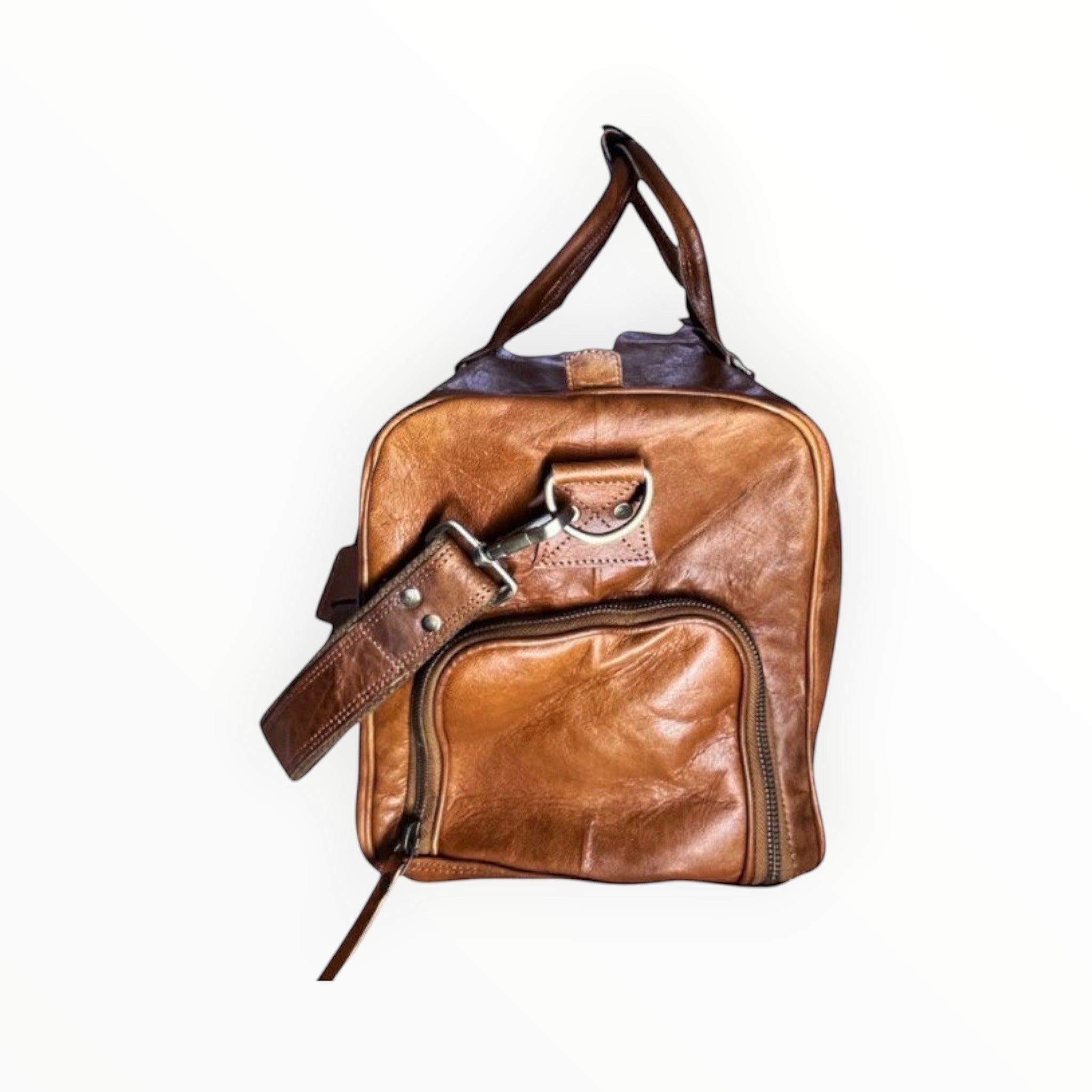 Sac de voyage 60 cm cuir de chèvre cognac KALINDA LOUISA LEE - Sacs - LOUISA LEE