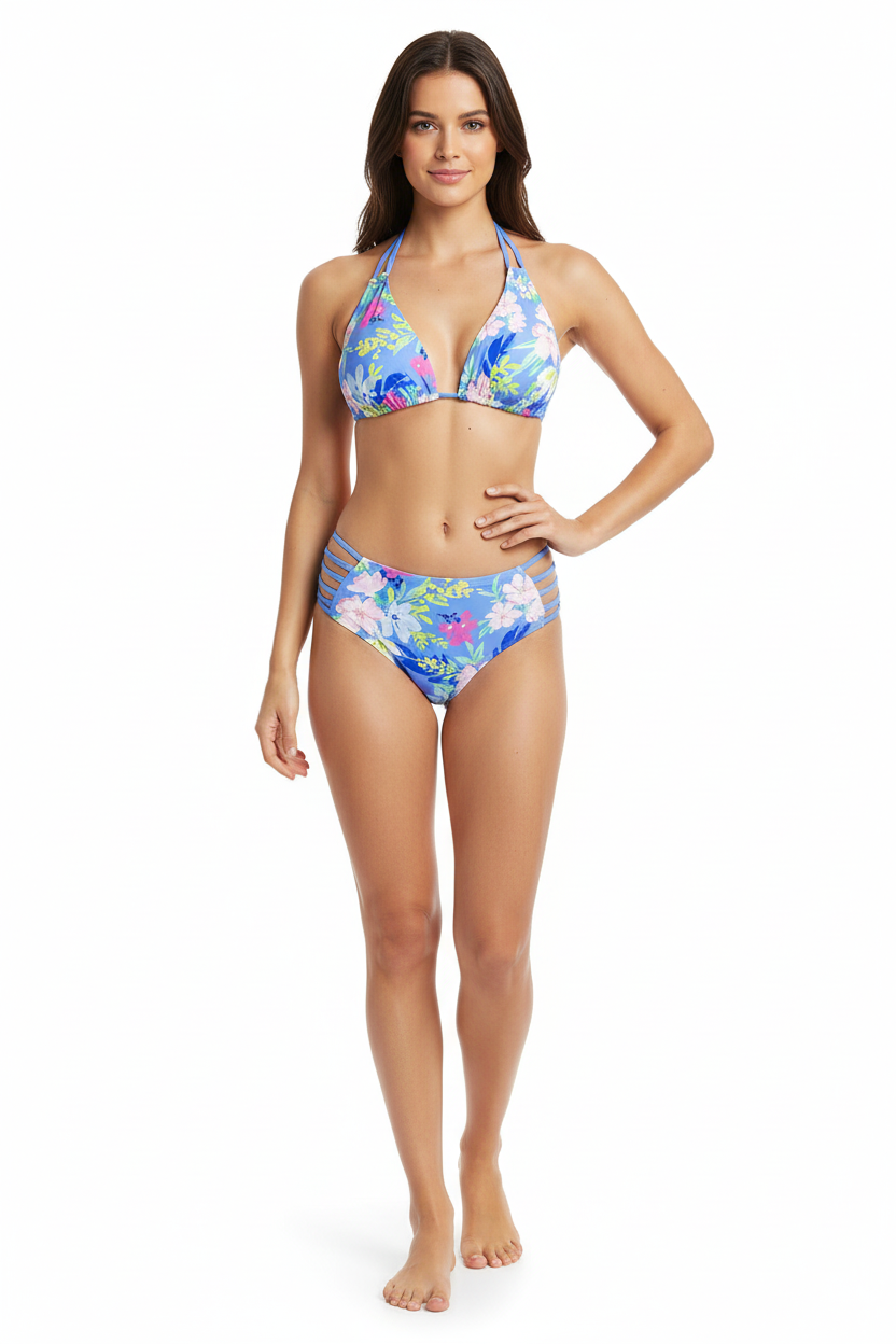 Maillot de bain bikini triangle bas mi-haut ajouré - Maillots de bain - BELLE COM'ELLE