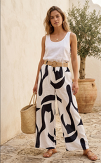 Pantalon à motifs abstraits fluide LUCKY NANA - Pantalon Femme - Lucky Nana