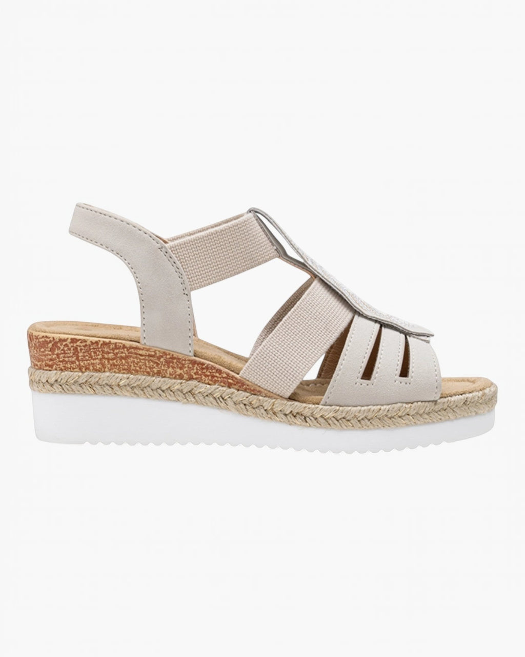 Sandales Compensées Plume Brodée LADY GLORY - Chaussure Femme - LADY GLORY