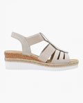 Sandales Compensées Plume Brodée LADY GLORY - Chaussure Femme - LADY GLORY
