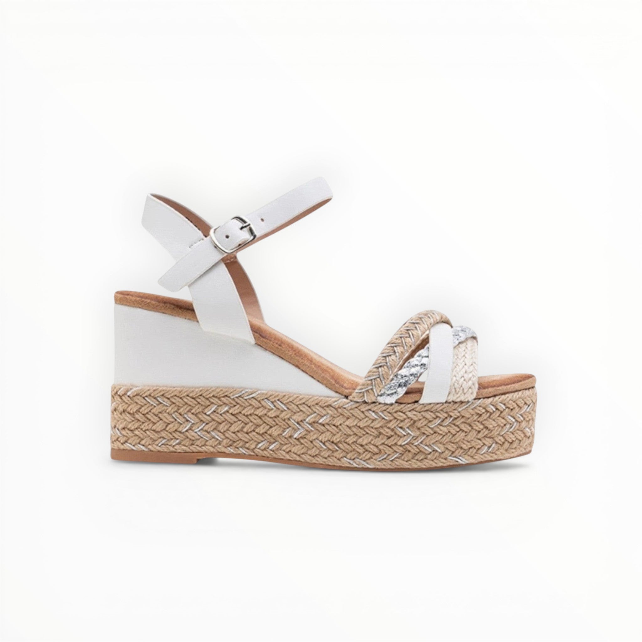 Sandales Compensées Raphia Brides Croisées LADY GLORY - Chaussure Femme - LADY GLORY