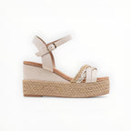 Sandales Compensées Raphia Brides Croisées LADY GLORY - Chaussure Femme - LADY GLORY