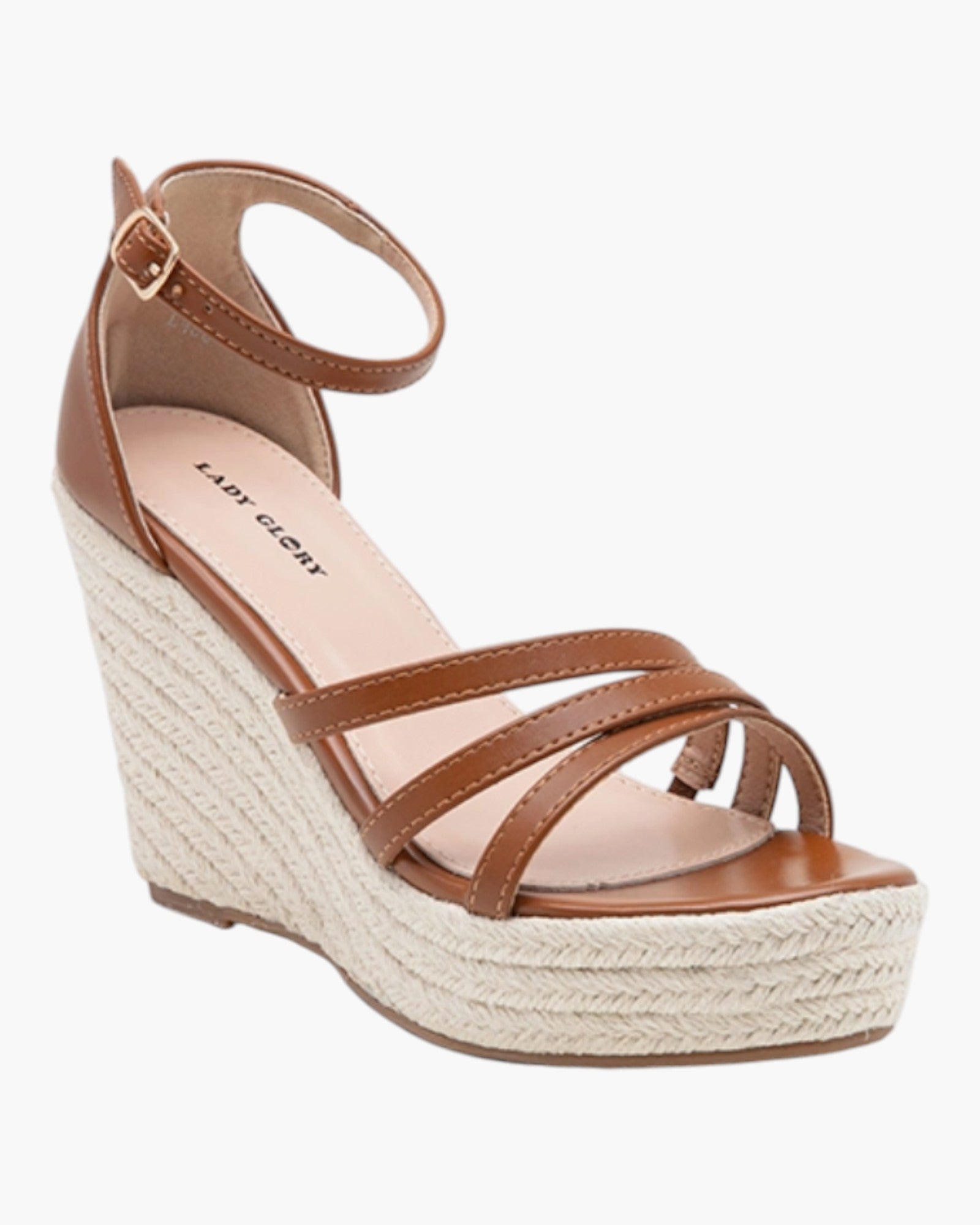 Sandales Compensées Corde 3 Bandes LADY GLORY - Chaussure Femme - LADY GLORY