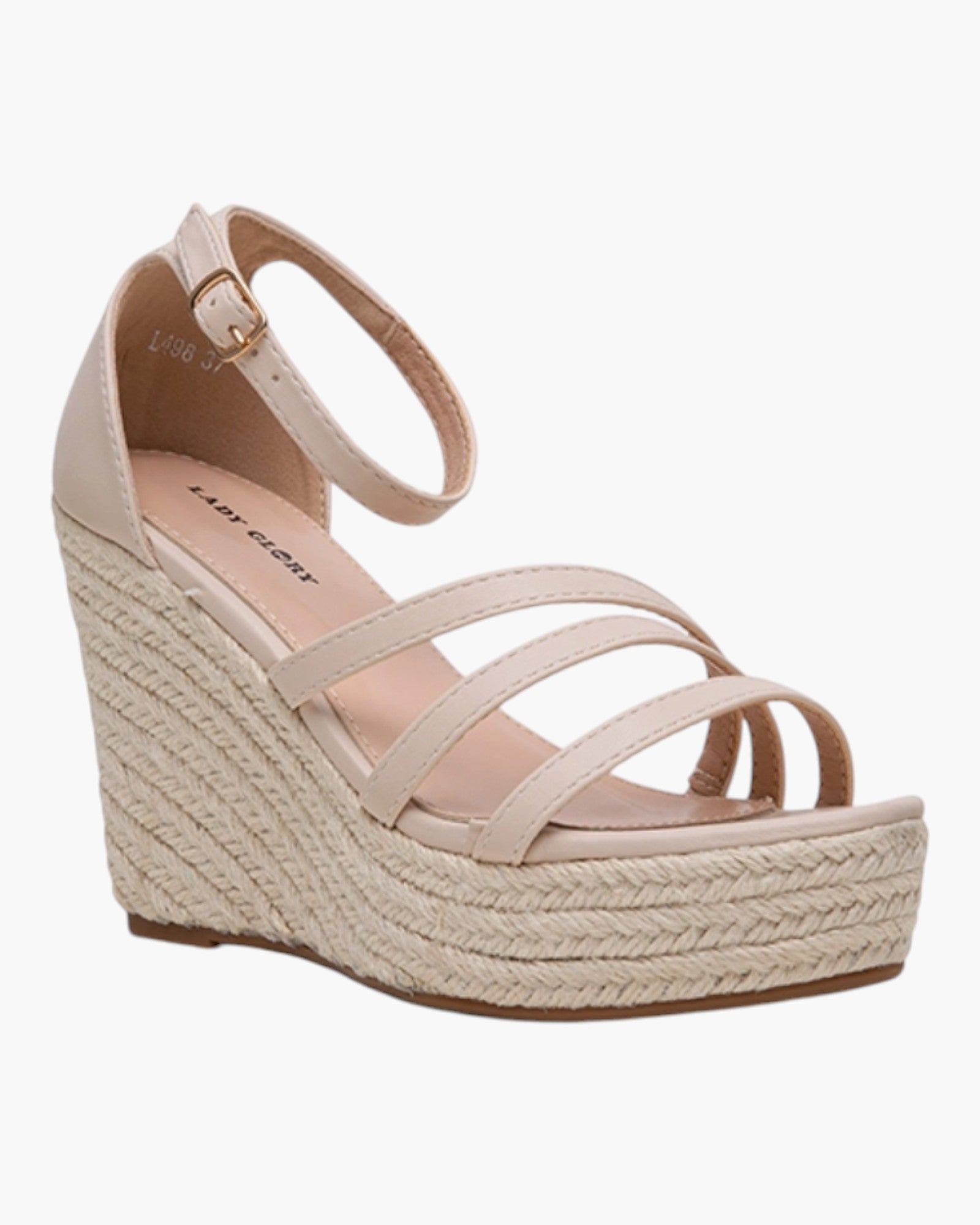 Sandales Compensées Corde 3 Bandes LADY GLORY - Chaussure Femme - LADY GLORY
