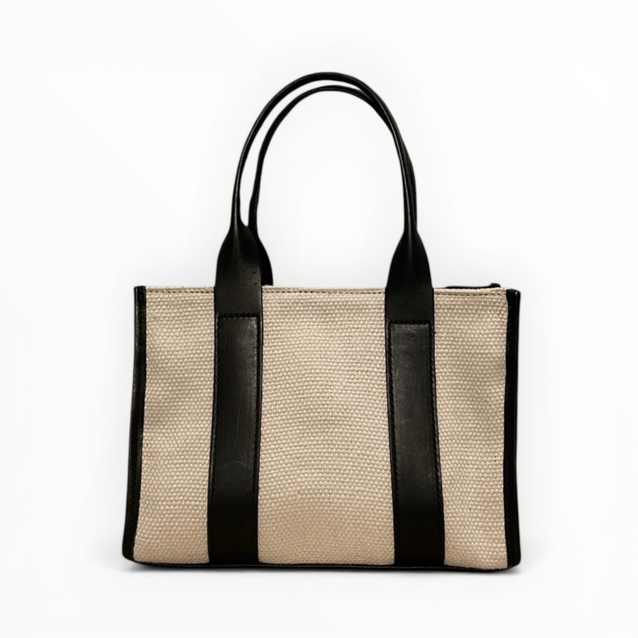Sac cabas lin et cuir bicolore LOUISA LEE - Sacs - LOUISA LEE