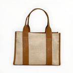 Sac cabas lin et cuir bicolore LOUISA LEE - Sacs - LOUISA LEE
