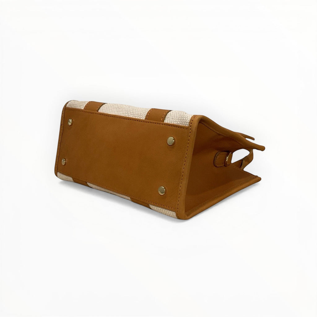 Sac cabas lin et cuir bicolore LOUISA LEE - Sacs - LOUISA LEE