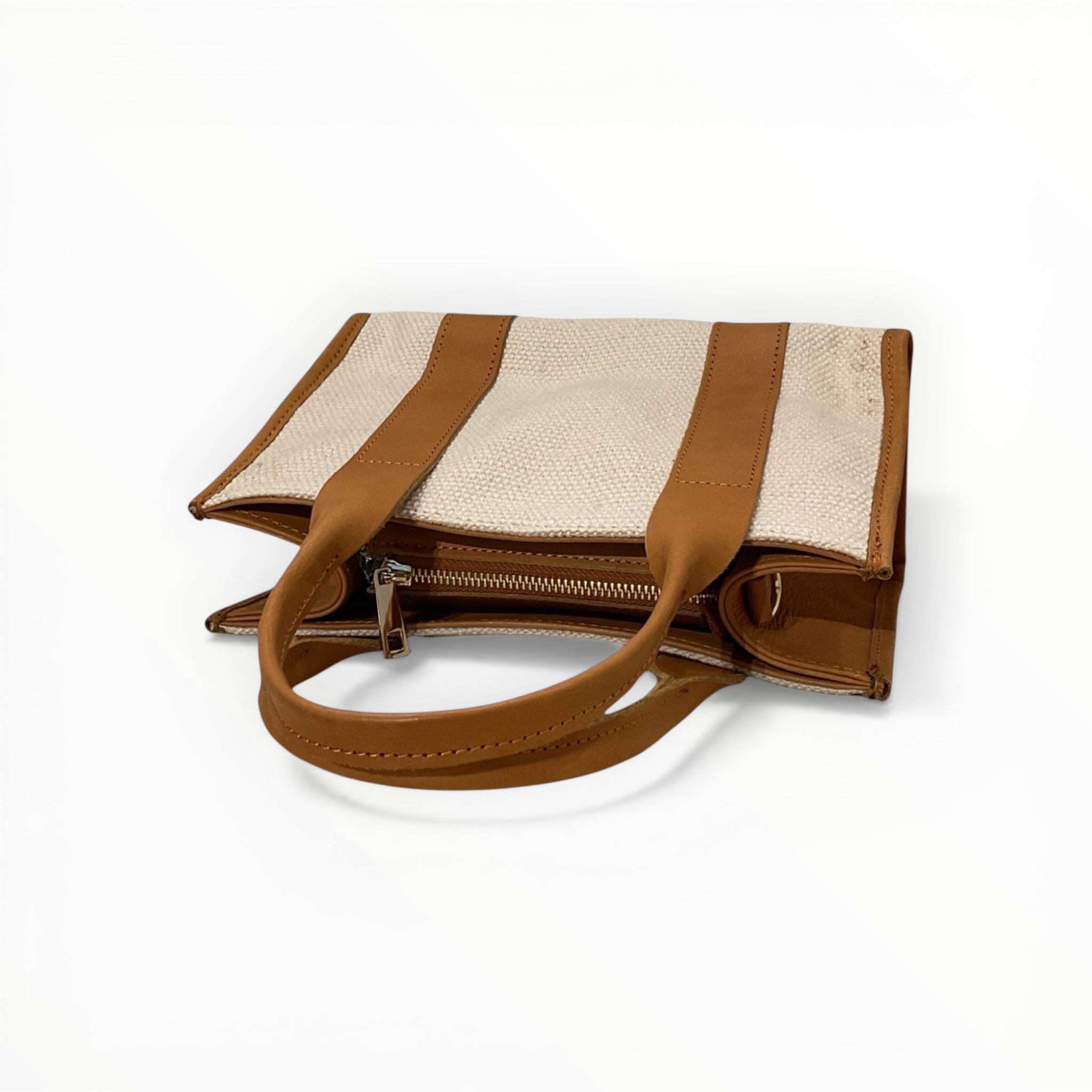 Sac cabas lin et cuir bicolore LOUISA LEE - Sacs - LOUISA LEE