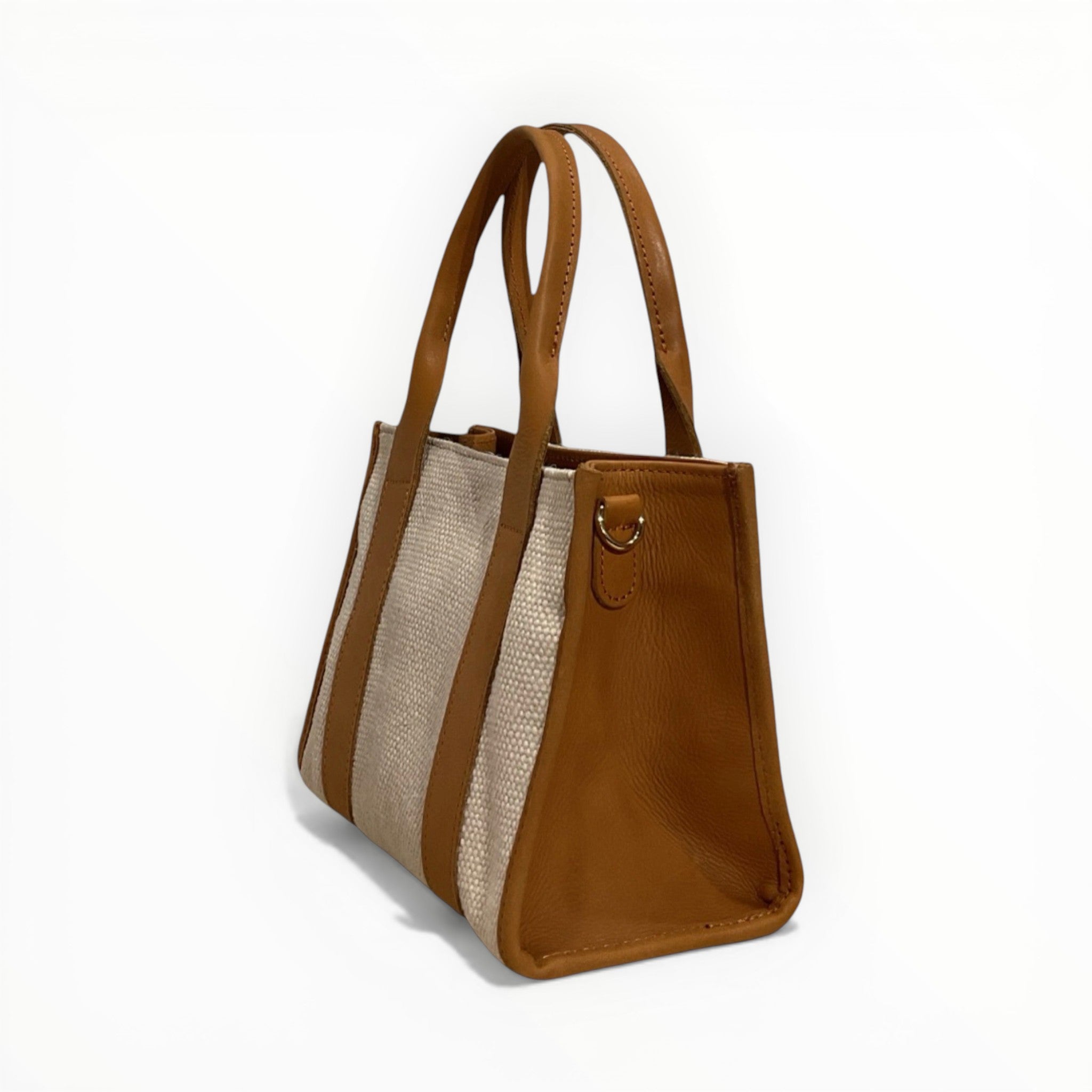 Sac cabas lin et cuir bicolore LOUISA LEE - Sacs - LOUISA LEE