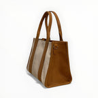 Sac cabas lin et cuir bicolore LOUISA LEE - Sacs - LOUISA LEE