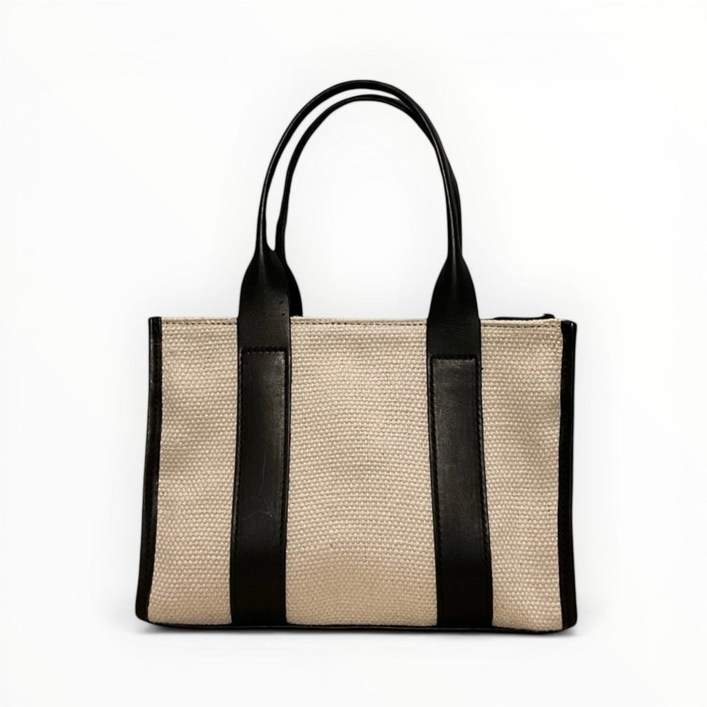 Sac cabas lin et cuir bicolore LOUISA LEE - Sacs - LOUISA LEE