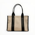 Sac cabas lin et cuir bicolore LOUISA LEE - Sacs - LOUISA LEE