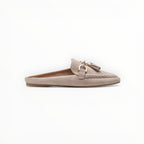Mules mocassins suédine mors doré et pompons - Chaussure Femme - LADY GLORY