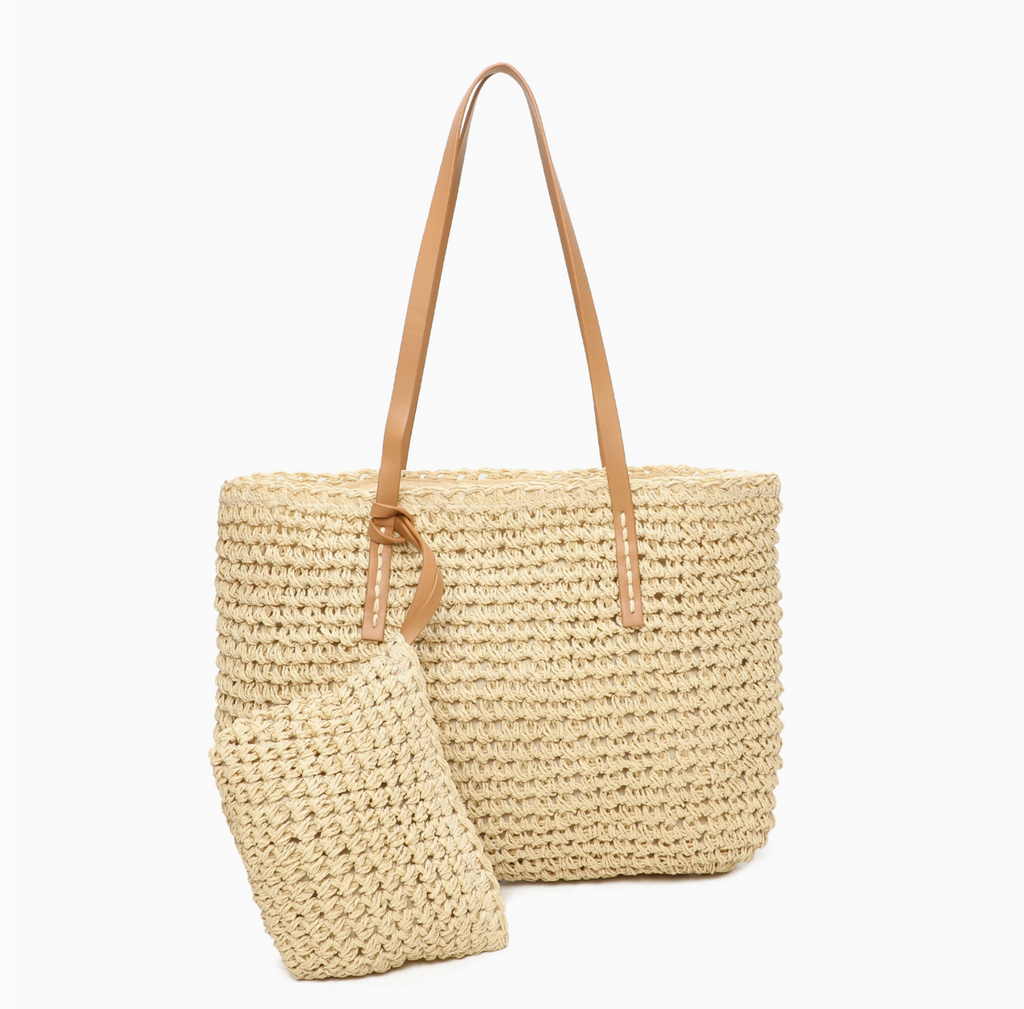 Cabas Zippé Paille avec Trousse INES DELAURE