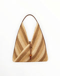 Sac bandoulière en crochet rayé pour femme