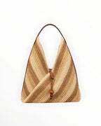 Sac bandoulière en crochet rayé pour femme