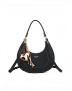 Sac bandoulière en cuir texturé avec breloque cheval