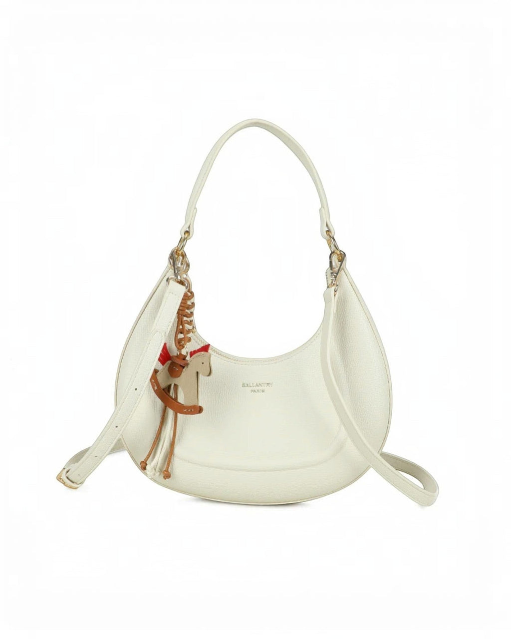 Sac bandoulière en cuir texturé avec breloque cheval