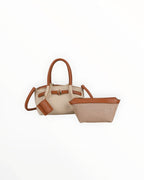 Sac fourre-tout élégant en toile et cuir pour femme - Sacs - GALLANTRY