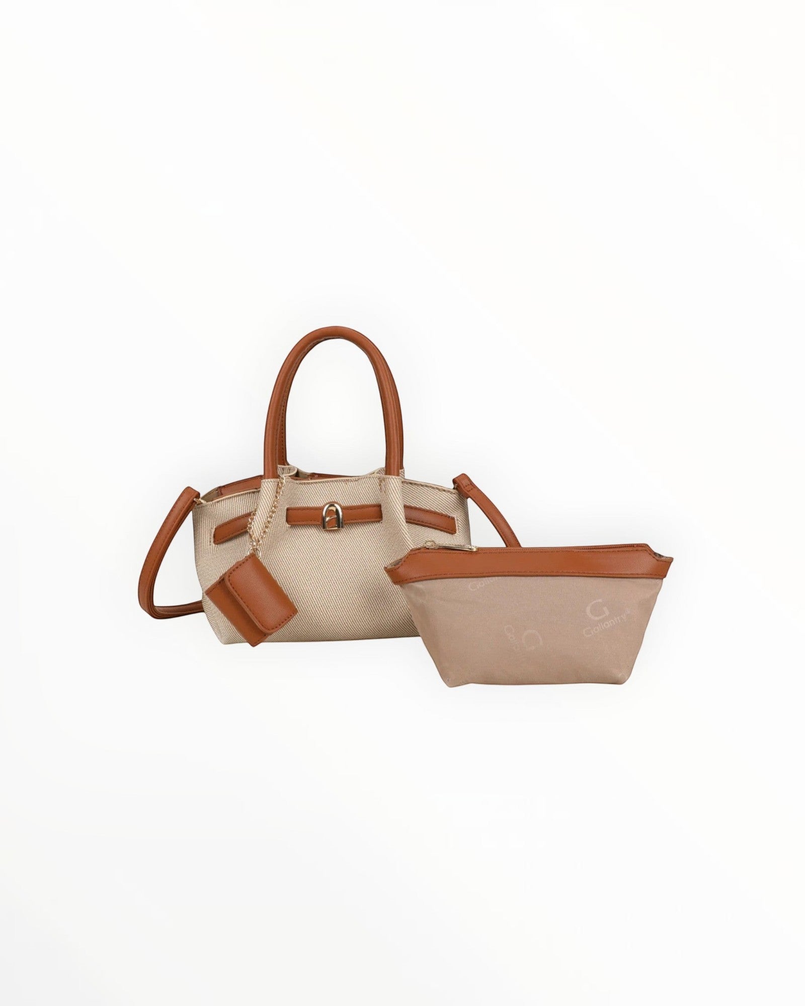 Sac fourre-tout élégant en toile et cuir pour femme