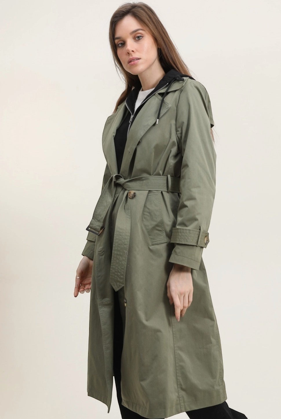 Trench Coat Classique Long Pour Femme