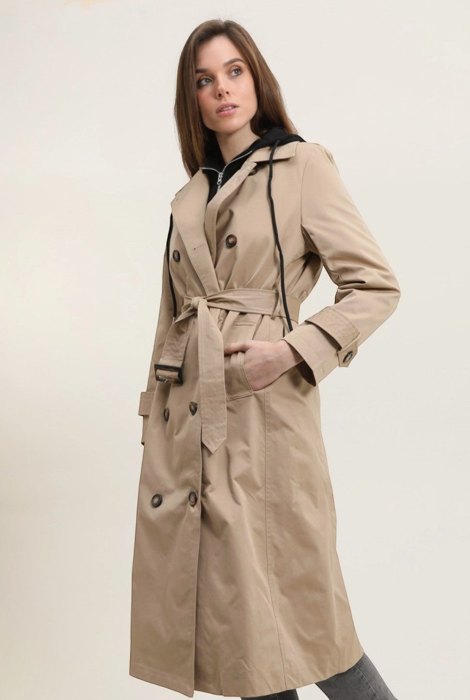 Trench Coat Classique Long Pour Femme