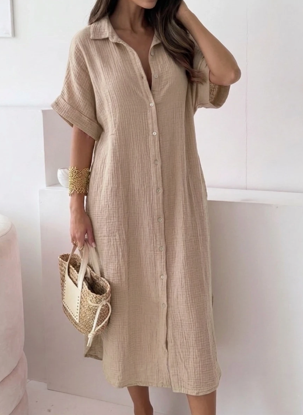Robe longue en gaze de coton ESTEE BROWN
