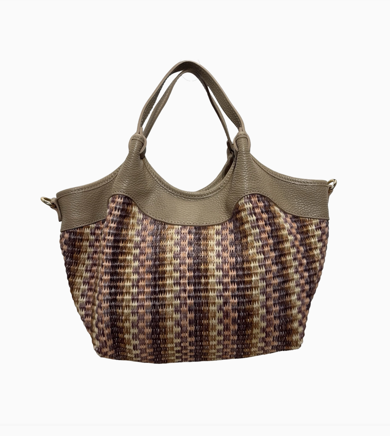 Sac Raphia Cuir Olga Médium Multicolore LOUISA LEE