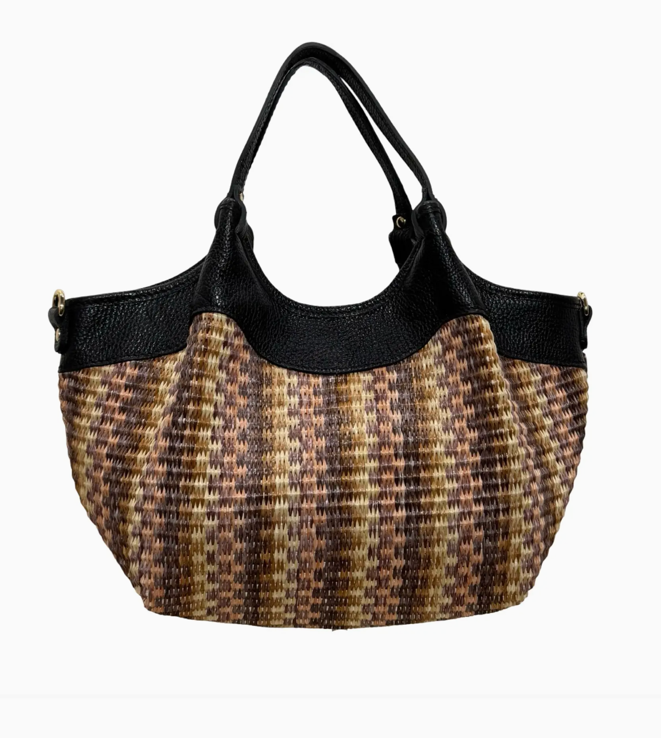 Sac Raphia Cuir Olga Médium Multicolore LOUISA LEE
