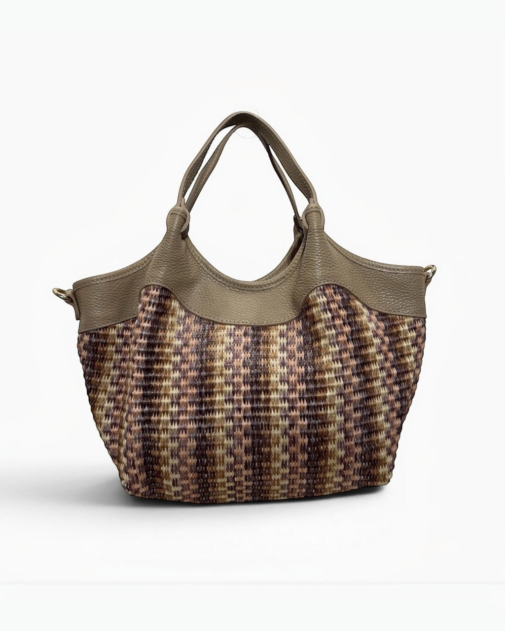 Sac Raphia Cuir Olga Médium Multicolore LOUISA LEE - Sacs - LOUISA LEE