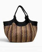 Sac Raphia Cuir Olga Médium Multicolore LOUISA LEE - Sacs - LOUISA LEE