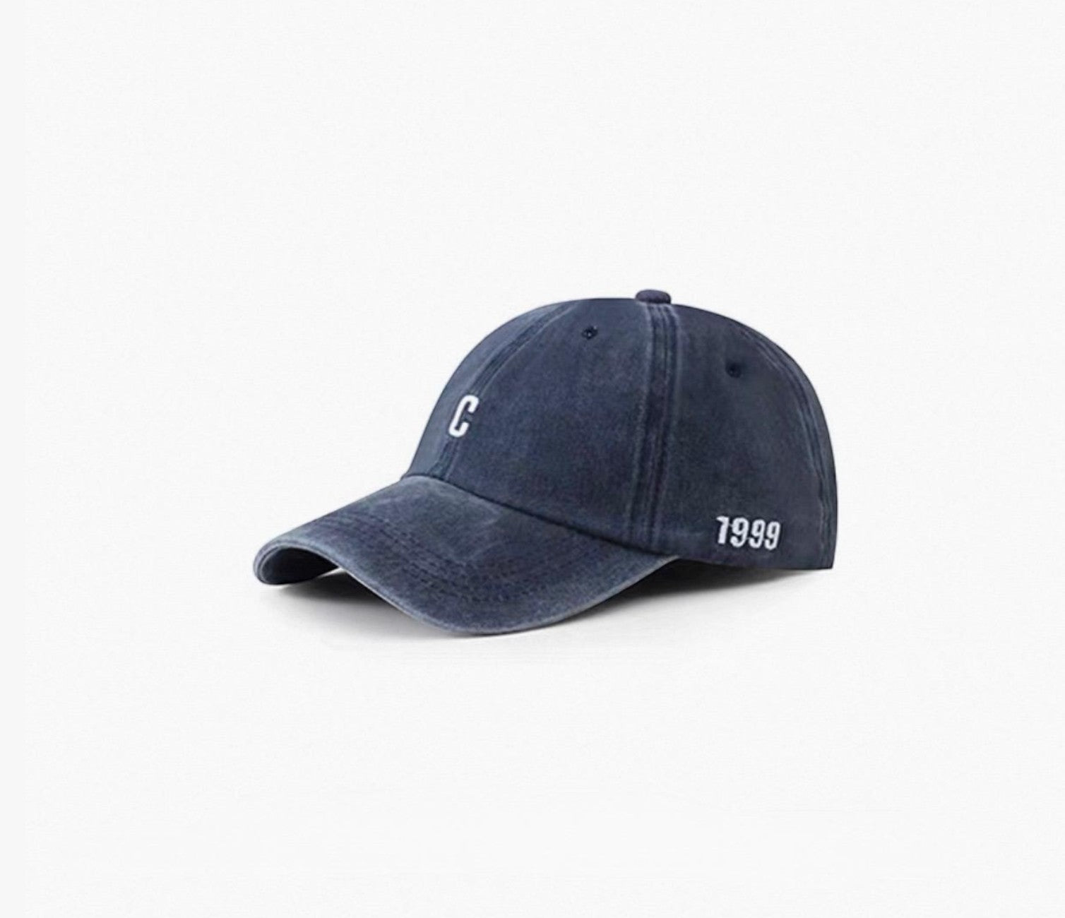 Casquette effet jeans délavé écriture "c"